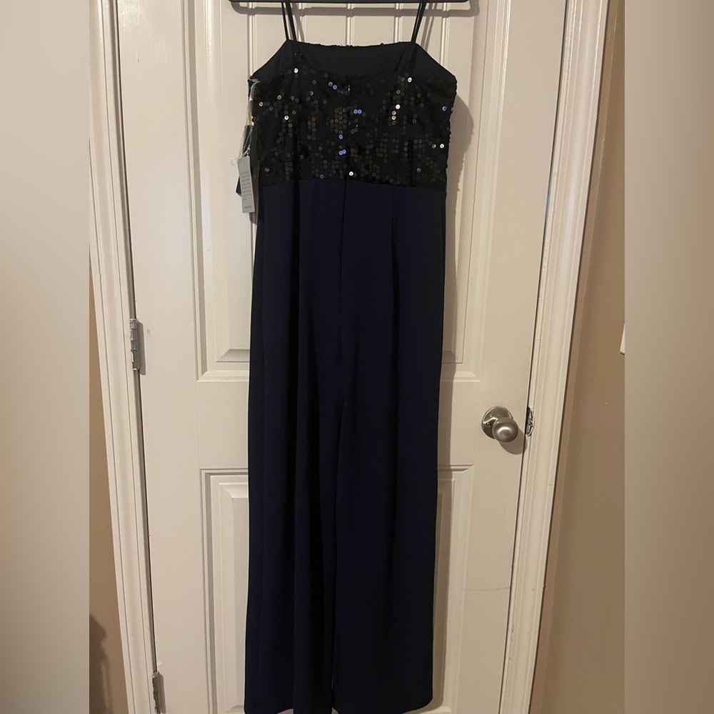 NWT BEBE Black Sequin Top Jumpsuit